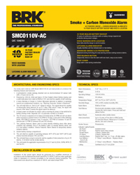 BRK SMCO110V-AC Spec Sheet