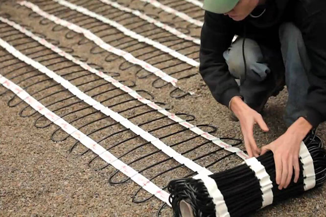Driveway Snow Melting Mat Installation Driveway Snow Melting Mat Installation