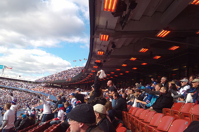 Radiant heaters at Met's Stadium
