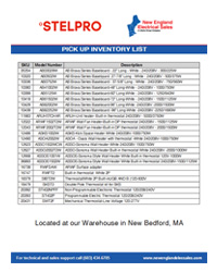 New England Pick Up - Inventory List