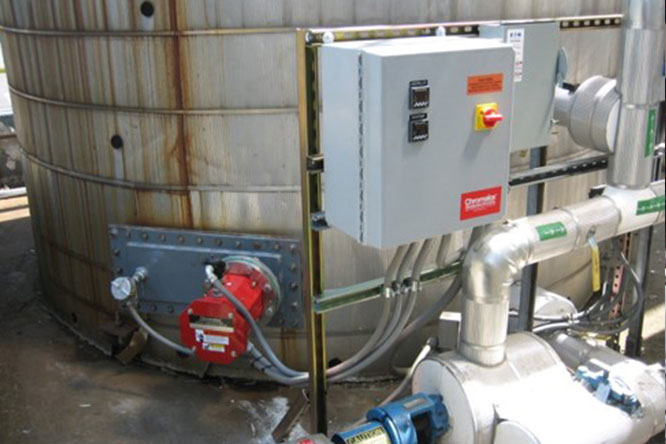 Electric Tank Heater installed with controls Electric Tank Heater installed with controls